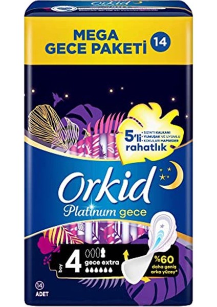 Platinum Hijyenik Ped Gece Extra 14 Ped Mega Gece Paketi