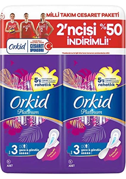 Platinum Hijyenik Ped Gece Ve Gündüz 32 Ped Cesaret Paketi