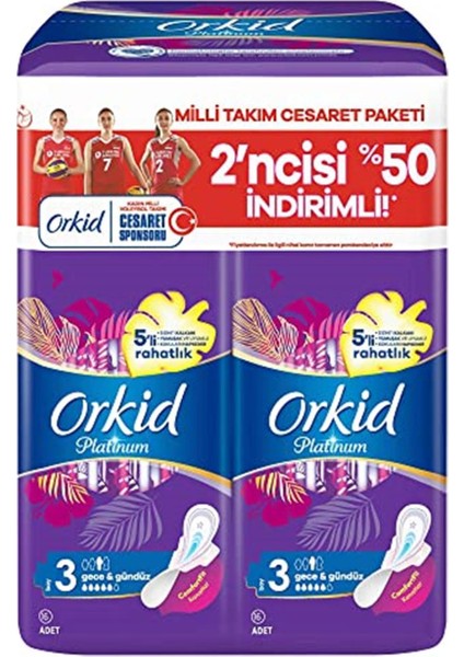 Platinum Hijyenik Ped Gece Ve Gündüz 32 Ped Cesaret Paketi