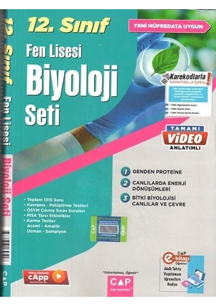 Çap Yayınları Çap Yayınları 12. Sınıf Fen Lisesi Biyoloji Seti 2023