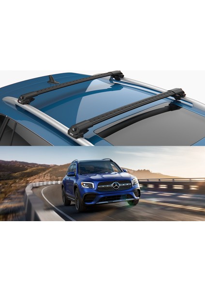 Turtle Air-1 Black Kit, Mercedes Glb, Eqb Tavan Taşıyıcı Portbagaj, Bisiklet ve Kayak Taşıyıcı Ara Atkı Seti, Siyah