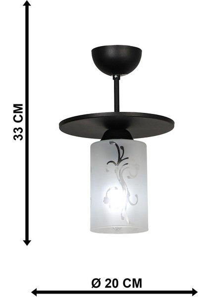 Yaren Tekli Camlı Avize Siyah indirimleri