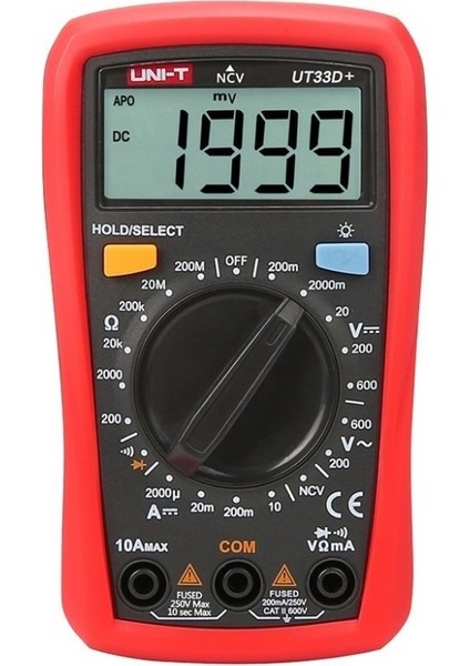 Uni-T UT33D+ 600V 10A Dijital Multimetre - Ncv