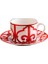 Kırmızı Demir Pencere Avrupa Dekor Modern Seramik Batı Plakaları Kemik Porselen Süsler Sofra Süslemeleri Bardak Tatlı Tepsisi | Teacup tabak Setleri (Yurt Dışından) 1