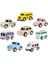 12 Stiller Mini Diecast Araba Alaşım Araçları Çekin Model Oyuncak Mühendislik Kamyon Taksi Otobüs Oyuncaklar Araba (Yurt Dışından) 2