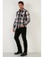 Regular Fit Çift Cepli Oduncu Ekose Uzun Kollu Gömlek Erkek Gömlek CF23W114654 4