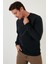 Slim Fit Bisiklet Yaka Pamuklu Kazak Erkek Kazak 456201 1