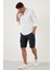 Belden Bağlamalı Cepli Regular Fit % 100 Keten Short Erkek Short 630JURIŞORT 1
