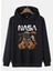 Afro Giyim Unisex Siyah Nasa Ayıcık Baskılı Kapüşonlu Sweatshirt 1