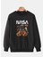 Siyah Unisex Sweatshirt Nasa Baskılı 1