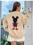 Kadın Oversize Ön Arka Mickey Mouse Baskılı Sweatshirt 1