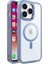 Apple iPhone 12 Kılıf Kamera Çıkıntılı Krom Metal Buton Wireless Şarj Magsafe Case 1