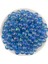 10MM Mavi Renk Janjanlı Top Akrilik Boncuk, Takı, Çanta Yapım Boncuğu (50GR,~80 Adet) 1