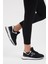 Unisex Siyah Beyaz Kaymaz Eva Taban Süet Sneaker 5