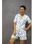 Pamuklu Baskılı Düğmeli Pijama Takımı 1