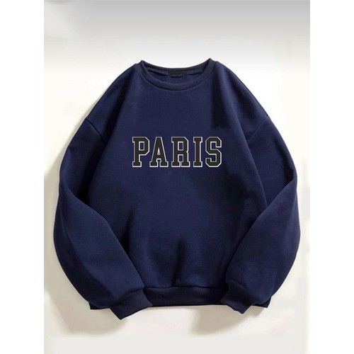 Afro Giyim Kadın Oversize Parıs Baskılı Sweatshirt