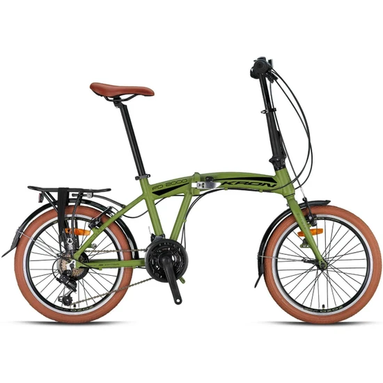 Kron FD2000 - 20 Jant Katlanır Bisiklet V-Fren Mat Haki Yeşil
