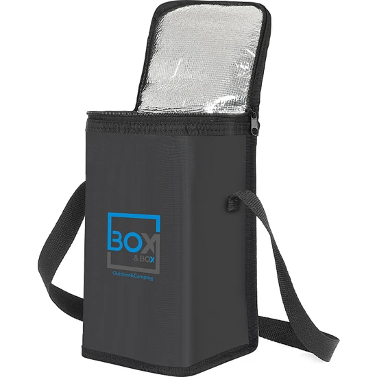 Box&Box Plaj, Piknik, Kamp Çantası, Siyah, 6 Litre, Termal Korumalı (Sıcak Soğuk Thermo Bag)