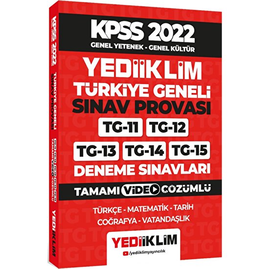 Yediiklim Yayınları 2022 Kpss Türkiye Geneli (11-12-13-14-15) Deneme  sınavları Tamamı Video Çözümlü