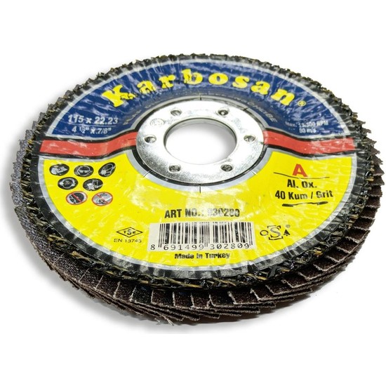 Karbosan Flap Disk 115MM 40 Kum, Ao (10 Adet) Fiyatı