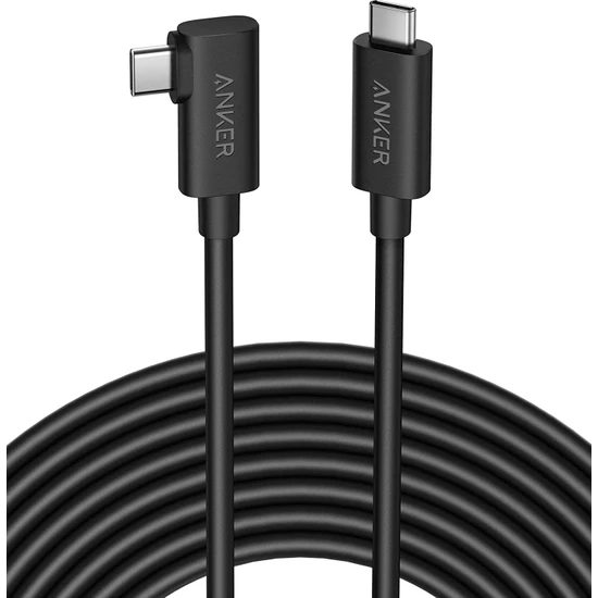 Anker 712 USB-C to USB-C 5 Metre Fiber Optik Şarj/Data Kablosu - Oculus Quest 2 ve 10 Gbps Destekli - Siyah - Y2112 (Anker Türkiye Garantili)