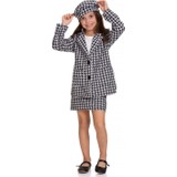 Lifeformoda Kız Çocuk Ekoseli Ceketli Şapkalı Etekli