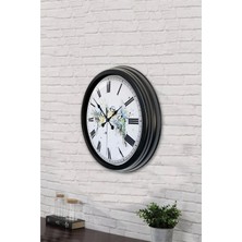 40 cm Siyah Metal Kuş Duvar Saati