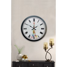 Aib Store 40 cm Siyah Metal Eyfel Kulesi Duvar Saati