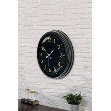 40 cm Siyah Metal Ofis Duvar Saati