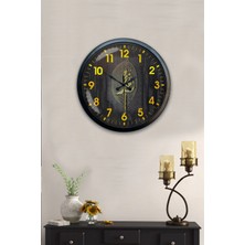 Aib Store 40 cm Siyah Metal Dekoratif Duvar Saati