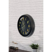 Aib Store 40 cm Siyah Metal Dekoratif Duvar Saati