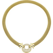 Harem Altın Kalın Halat Taşlı Zincir Kolye ZKU018