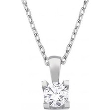 İryum 0.20CT Karat E-F Vs Pırlanta Tektaş Kolye WPN3312
