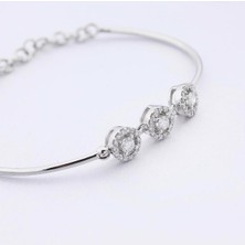 İryum 0.48 Karat Pırlanta 14 Ayar Altın Çevresi Pırlanta Bileklik