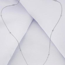 İryum 18 Ayar Altın 0.25 Karat Pırlanta Tohumlu Zincir Kolye