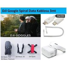 Profisher Djı Google Veri ve Şarj Kablosu 3mt USB 2.0 Spiral Coiled Kablosu Mikro 5pin