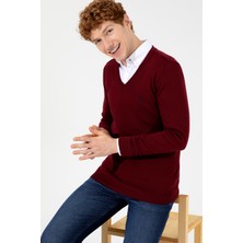 U.S. Polo Assn. Erkek Bordo Triko Kazak 50256658-VR014