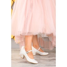 Kiko Kids Kiko 754 Çupra Günlük Kız Çocuk 4 cm Topuk Babet Ayakkabı Sedef