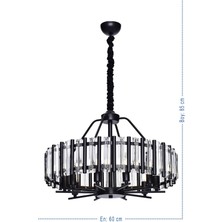 Trendylight Eren 60 Lık Siyah Modern Taşlı