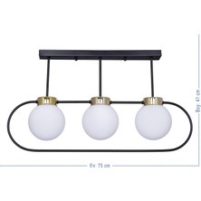 Trendylight Göz 3 Lü Siyah Gold Modern