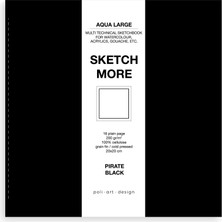 Poli Art Design Kare 20 x 20 cm Eskiz Defteri Suluboya ve Grafik Için Watercolour Big Sketchbook