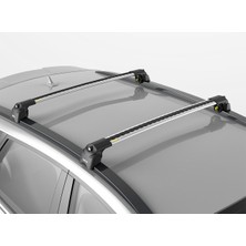 Turtle Can Carry Turtle Air-2 Silver Kit, Volkswagen Id.4 Tavan Taşıyıcı Portbagaj, Bisiklet ve Kayak Taşıyıcı Ara Atkı Seti, Gri Cross Bar