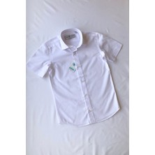 LEEW KIDS Düz Kısa Kol Erkek Çocuk Gömleği Beyaz Klasik Stil 15 - 16 Yaş Kesim Kalıbı