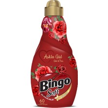 Bingo Soft Çamaşır Yumuşatıcı Konsantre 1440 ml Aşkla Gül (Gül & Iris) (3'lü Set)