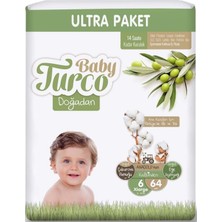 Baby Turco Bebek Bezi Doğadan Beden:6 (16-25 Kg) Xlarge 192 Adet U Ltra Fırsat Paket