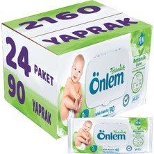 Önlem Islak Havlu Mendil 90 Yaprak Botanika Özlü (24'lü Set) Plastik Kapaklı 2160 Yaprak