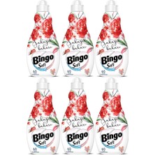 Bingo Soft Çamaşır Yumuşatıcı Konsantre 1440 ml Şakayık Baharı (6'lı Set)