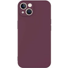 Nevarium Apple iPhone 13 Kılıf Lansman Içi Kadife Silikon- Koyu Mor