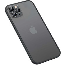 Nevarium Apple iPhone 12 Pro Kılıf Kamera Mercek Korumalı Retro Kapak - Siyah