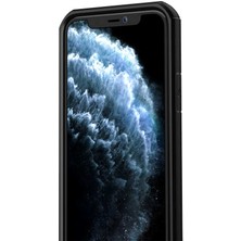 Nevarium Apple iPhone 12 Pro Max Kılıf Şeffaf Karbon Dokulu Inoks Silikon - Mavi